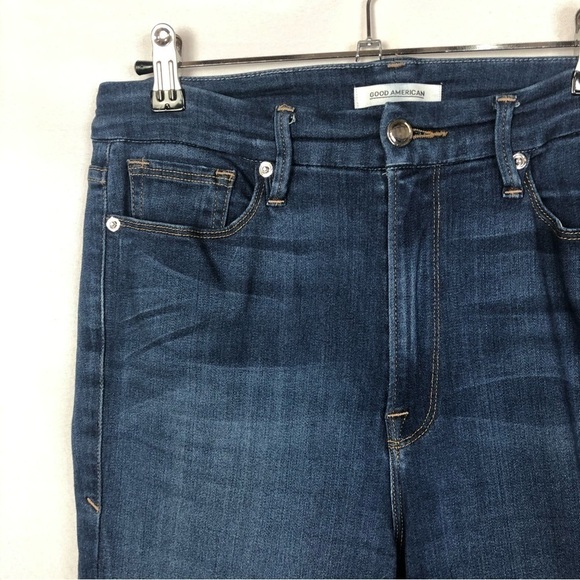 Good American Good Waist High Rise Dark Wash Skinny Jeans 10/30 - Picture 4 of 5